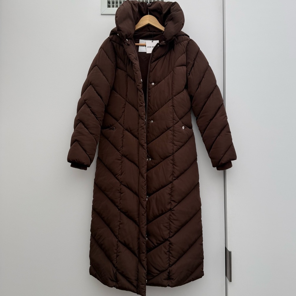 Steve Madden Chocolate Puffer Coat